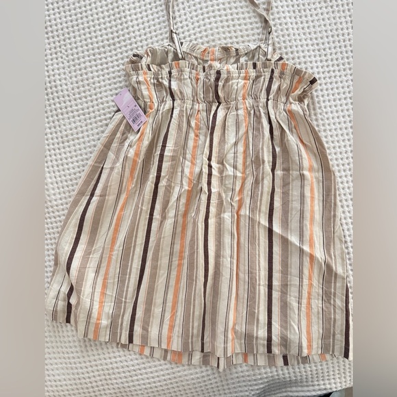 Striped Tan and White Button-front A-line dress from Wild Fable - NWT szL - Picture 5 of 5